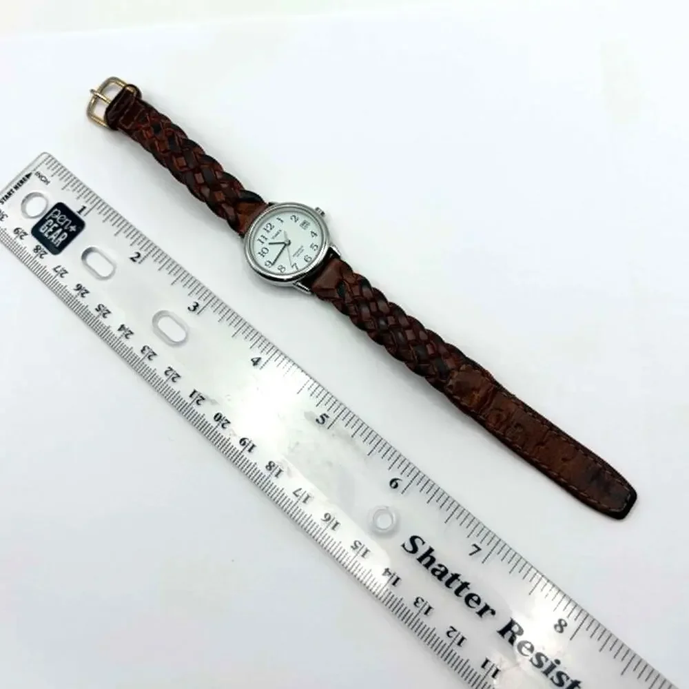 Silver & Brown Timex Watch